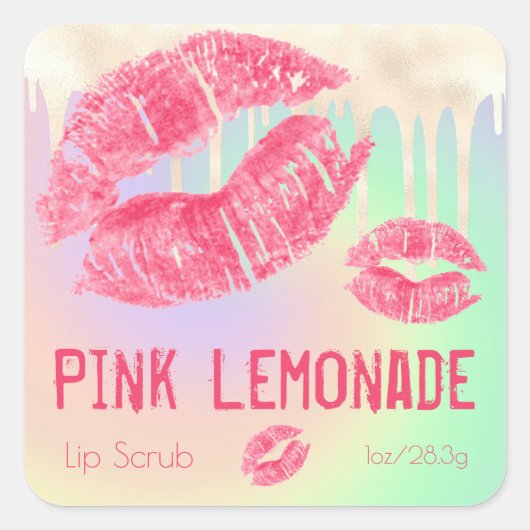 Productlabel pasta Shimmer Sugar Scrub Vierkante Sticker (Voorkant)