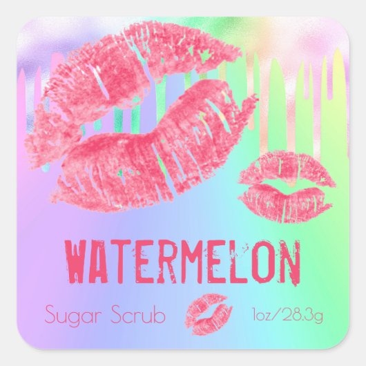 Productlabel pasta Shimmer Sugar Scrub Vierkante Sticker (Voorkant)