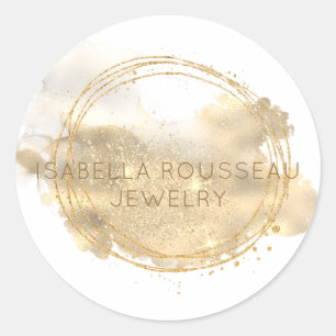 Productlabel Platinum Gold Glitter Jewelry Ronde Sticker