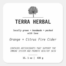 Productlabel voor  landbouwers vierkante sticker