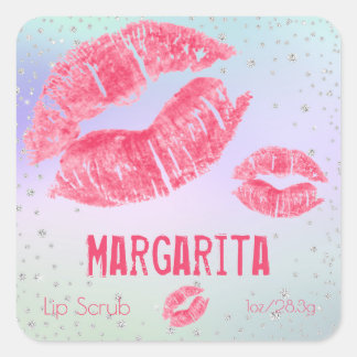 Productlabel voor pasta Shimmer Sugar Lip Scrub Vierkante Sticker