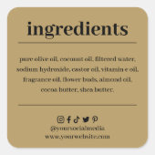 Productlabel zeepingrediënt vierkante sticker (Voorkant)