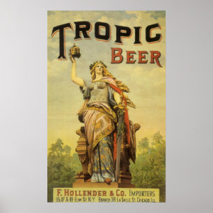 productlabelkunst, Tropische bier Gladiator Poster