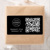 ProductQR-code | Inventaris-ID zwarte zakelijke Lo Etiket (Insitu)