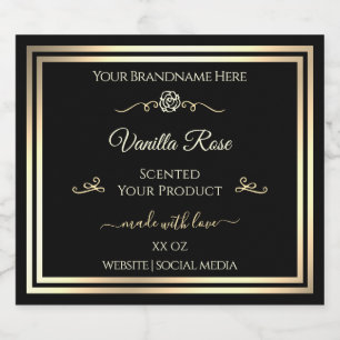Productverpakkingsstickers Zwarte Labels Gouden Li Likeurfles Etiket
