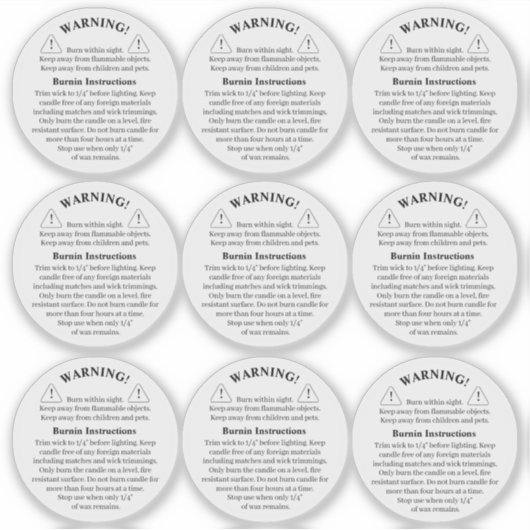 Produit de bougie Vinyl Transparent Étiquette d'av (Devant)