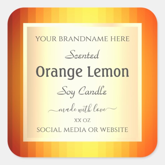 Produit Emballage Étiquette Gold Effet Orange Cadr (Devant)