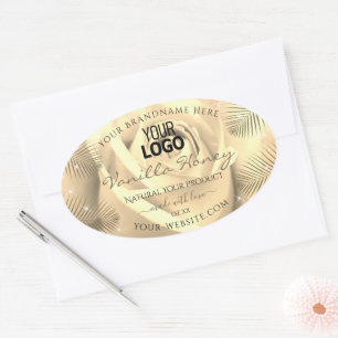 Produit Étiquette Crème Beige Rose Palm Feuille Lo