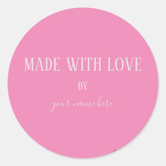 Produit Fait Main Étiquette Rose Tendance Simple (Devant)