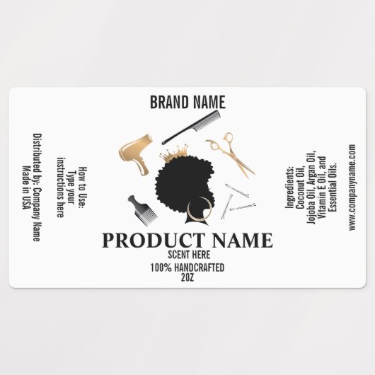 Produit modèle de Étiquette de cheveux (Design 2)