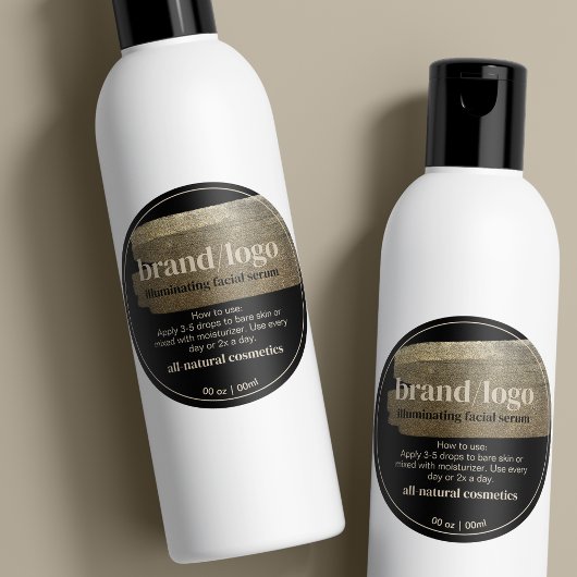 Produit moderne Faux Gold Brush Stroke Étiquette