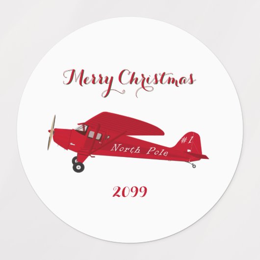 Produit vinyle étanche Noël Avion Étiquettes (Design 1)