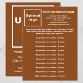 Produits d'affaires et prix sur la carte de menu B (Devant / Derrière)