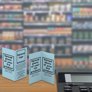 Produits d'affaires sur petite carte pliée bleu cl