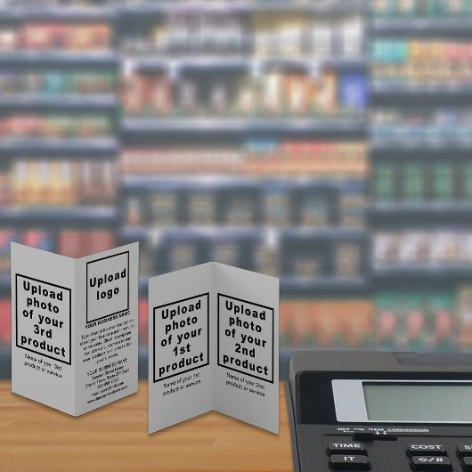 Produits d'affaires sur petite carte pliée gris