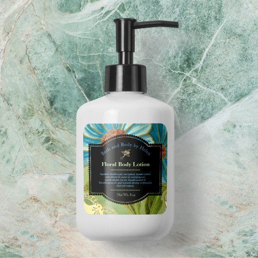 Produits de bain à thème floraux Étiquette w Ingré