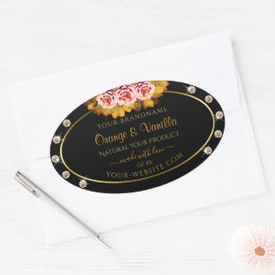 Produits en or noir Étiquette Orange rose Roses Bi