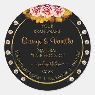 Produits en or noir Étiquette Orange rose Roses Bi