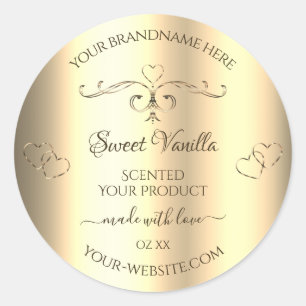Produits glamour Or Étiquettes Golden Ornate Heart