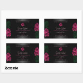 Produits noirs Vin Étiquette Fleurs Hawaiiennes ro (Feuille)