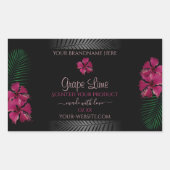 Produits noirs Vin Étiquette Fleurs Hawaiiennes ro (Devant)