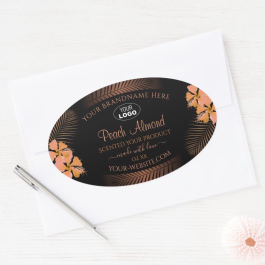 Produits Sombres Étiquettes Orange Fleurs Exotique (Enveloppe)