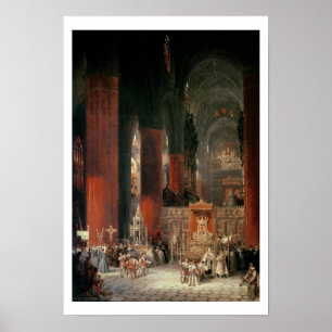 Produktie in de kathedraal van Sevilla, 1833 (olie Poster