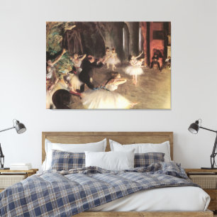 Proef op het toneel door Edgar Degas Canvas Afdruk