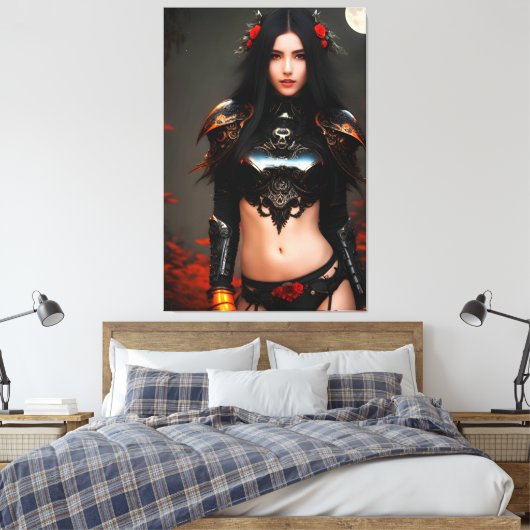 Proef van de wilde Rozen 083 Canvas Afdruk (Insitu (Slaapkamer))