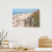 Proefbank bij de Waterverf van het strand Poster (Keuken)