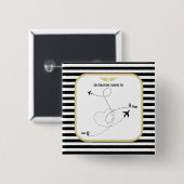 Proefbestemmingsluchtvaart Vierkante Button 5,1 Cm (Voorkant /achterkant)