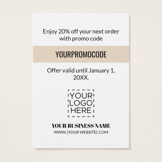 Proefcode Gold Black Colour Block Discount Kaarten Visitekaartje (Achterkant)