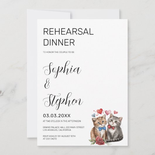 Proefhuwelijk van een stel katten verliefd  kaart (Voorkant)