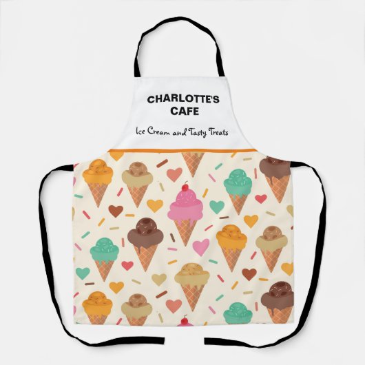 Proefkleurig ijskomppatroon, aangepaste naam schort (Voorkant)