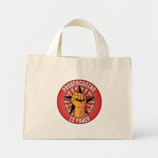 Proeflezen is stroom mini tote bag (Voorkant)