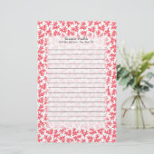 Proefthema Rode en Witte Corale Oceaan Briefpapier (Staand voorkant)