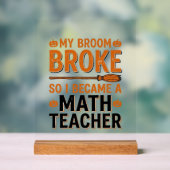 Prof de maths drôle Halloween Balai cassé Design_1 (Neutre)