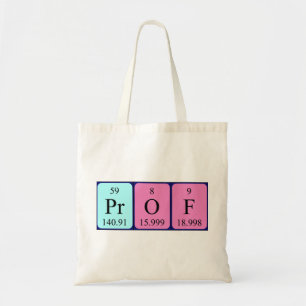 Prof periodieke lijstnaam canvas tas