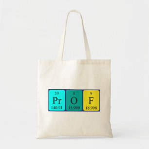 Prof periodieke lijstnaam canvas tas