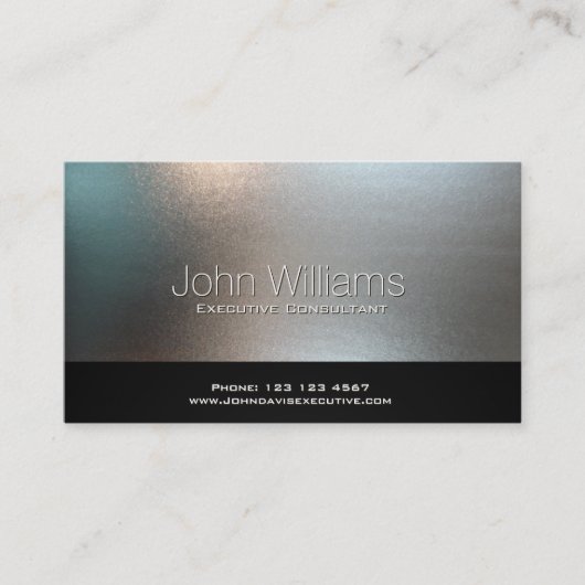 Profesional metal negro simple profesional plata visitekaartje (Voorkant)
