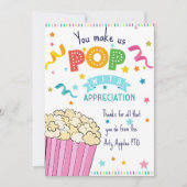 professeur appréciation pop-corn carte de remercie (Devant)