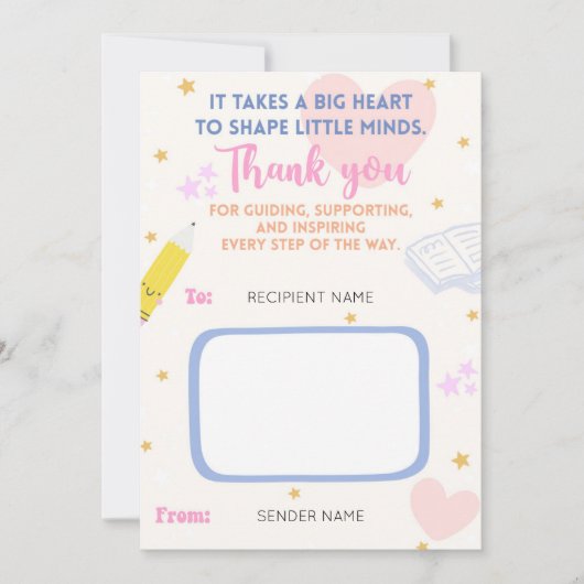 Professeur Appréciation Titulaire de carte cadeau  (Devant)