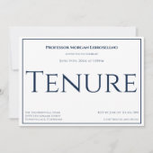 Professeur Blue Academic Tenure Party Invitation (Devant)