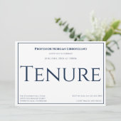 Professeur Blue Academic Tenure Party Invitation (Debout devant)