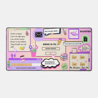 Professeur d'affirmation personnalisée Kawaii rose