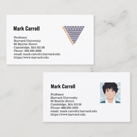 Professeur de carte de visite (Devant / Derrière)