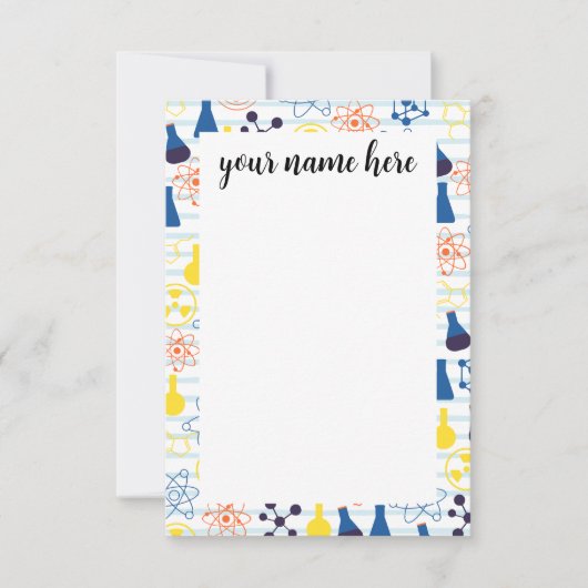 Professeur de chimie personnalisée Cartes de notes (Devant)