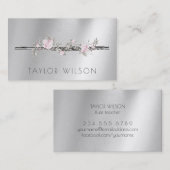 professeur de flûte florale carte de visite (Devant / Derrière)