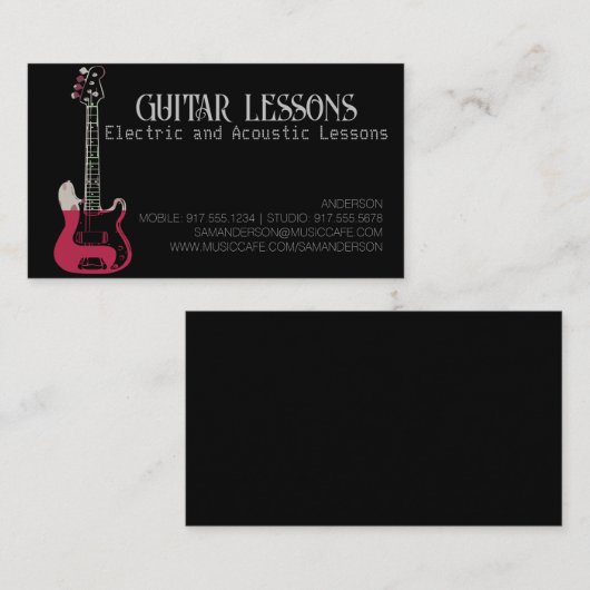 Professeur de guitare | Appel de leçons électrique (Devant / Derrière)