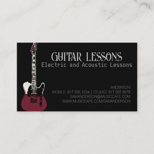 Professeur de guitare | Appel de leçons électrique (Devant)